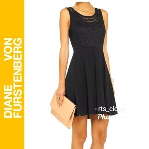 DVF Fit and Flare Dress in black